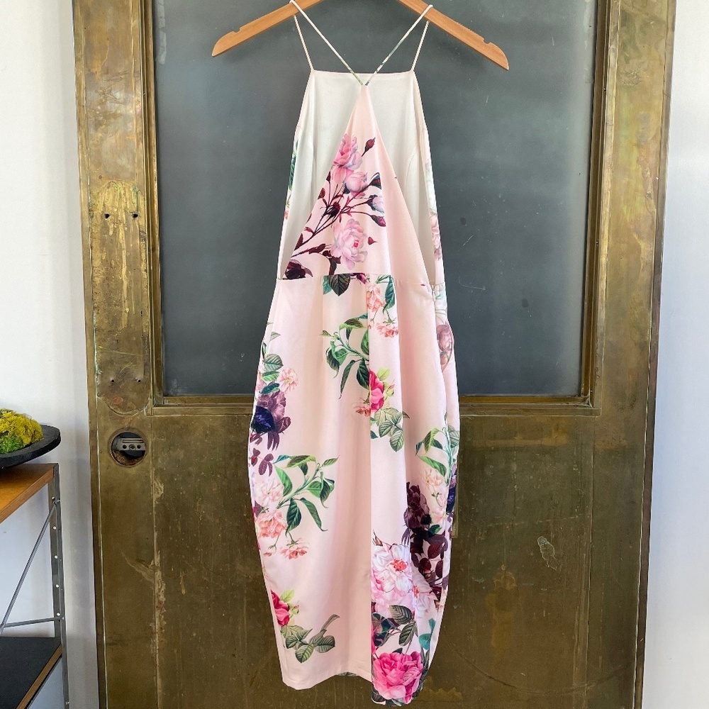 Airlie Floral Midi Dress NWT Revolve Wedding Guest Pink XS Strappy - Picture 8 of 13